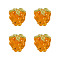 4Pcs Handmade Lampwork Beads, Raspberry, Dark Orange, 12.5x10~12mm, Hole: 1.6mm