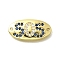 Brass Rhinestone Pendants, Oval with Word SOS, Lead Free & Cadmium Free, Real 18K Gold Plated, Golden, 9.5x19.5x2.5mm, Hole: 1.2mm