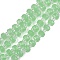 Imitation Jade Glass Beads Strands, Rondelle, Faceted, Light Green, 5.5x4mm, Hole: 1.2mm, about 99~103pcs/strand, 56~63cm