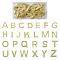 Glitter Hotfix Rhinestone, Hot Melt Adhesive on the Back, Costume Accessories, 26 Alphabet, Citrine, 46x40x1.5mm, 2sets/box