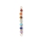 Chakra Natural Red Jasper & Amethyst & Carnelian & Lapis Lazuli & Tiger Eye & Green Aventurine & Dyed Magnesite Faceted Round Beaded Connector Charms, with Copper Wire Double Loops, Light Gold, 39x3.5mm, Hole: 1.6~2mm