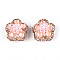 Flower Shape Polymer Clay Rhinestone Beads, with Resin & ABS Plastic Pearl, for Beadable Pens, Keychains, Jewelry and Crafts, PeachPuff, 25.5x26.5x18.5mm, Hole: 1.8mm
