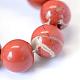Jaspe rouge naturel brins de perles rondes G-E334-6mm-27-4