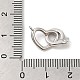 Rhodium Plated 925 Sterling Silver Fold Over Clasps STER-G038-09P-3