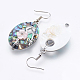 Abalone Shell/Paua ShellDangle Earrings EJEW-F147-A05-2