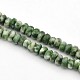 Rondelle facette tache verte naturelle perles de jaspe brins G-E302-012-4mm-1