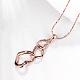 Rose Gold Plated Tin Alloy Heart to Heart Necklaces NJEW-BB02215-3