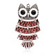Antique Silver Plated Halloween Owl Alloy Enamel Big Pendants ENAM-J335-03AS-1