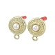 Rack Plating Golden Alloy with ABS Pearl Stud Earring Findings EJEW-B036-03G-12-1