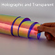 透明なポリ塩化ビニールのビニールシート  虹色の魔法の鏡効果  パープル  98.5x20x0.05cm DIY-WH0163-09B-03-4