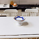 磁器ミニチュア フルーツ トレイの装飾品  マイクロランドスケープガーデンドールハウスアクセサリー  小道具の装飾のふりをする  ミディアムブルー  26x17mm PORC-PW0001-057B-1