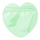 ハート形のプラスチック包装陰陽ジップ ロック袋  トップセルフシールパウチ  薄緑  10x10x0.15cm  片側の厚さ：2.5ミル（0.065mm） OPP-D003-02D-1