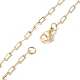 Rectangle en laiton avec collier pendentif lettre initiale avec chaînes de trombone pour hommes femmes NJEW-JN04007-8