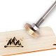 Olycraft Holzbrandeisen individuelles Logo 3cm Lederbrandeisenstempel Grillhitzestempel mit Holzgriff für Holzbearbeitung und handgefertigtes Design - Berg über dem Pfeil AJEW-WH0113-15-51-1