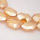 Hexagon Electroplate Rainbow Plated Glass Beads Strands EGLA-P008-F02-2