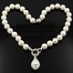 Trendy Mother's Day Gifts Shell Pearl Beaded Necklaces for Women NJEW-M004-01H-1