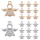 Ph pandahall 20 pièces breloques d'aile d'ange en zircone cubique pendentifs d'angle en argent doré avec boucles pendentifs d'ange pendentifs d'angle de noël pour la fabrication de bijoux collier boucles d'oreilles porte-clés KK-PH0009-43-1