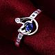 Laiton coeur anneaux de zircone cubique pour les femmes RJEW-BB09003-7-5