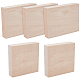 5шт. квадратный блок из липы 2 стилей WOOD-BC0001-40-1