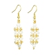 3 пара овальных серег с подвесками из стеклянных семян EJEW-MZ00147-3