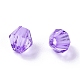 透明なアクリルビーズ  双円錐形  青紫色  4x4mm  穴：1.2mm  約25000個/500g TACR-XCP0001-07-5