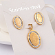 Oval 304 Stainless Steel Pendants and Ear Studs Jewelry Sets SJEW-M078-15G-1