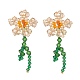 Aretes colgantes flor de la vida de cristal austriaco de imitación EJEW-TA00029-02-1