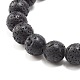 Perles rondes de roche de lave naturelle galvanisées bracelets d'aromathérapie d'anxiété d'huile essentielle BJEW-JB06923-11