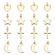 BENECREAT 16Pcs 4 Style Brass Pendants Sets KK-BC0011-25-1