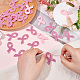 Fingerinspire 30 Stück rosafarbene Band-Brustkrebs-Bewusstseins-Stoffflicken PATC-FG0001-48-3