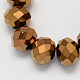 Chapelets de perles en verre électroplaqué GR8X12MMY-C-1