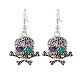 Pirate Style Skull Alloy Turquoise Jewelry Sets SJEW-N0001-024-2