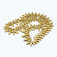 電気メッキガラスビーズセット  フルメッキ  葉  黄金メッキ  18x9x5mm  穴：1.5mm  約110個/連  27.95インチ EGLA-P024-D01-2