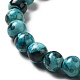 Brins de perles synthétiques teintes en turquoise G-E594-24E-3