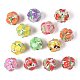 13 шт. 13-х цветные круглые бусины из смолы с фруктовым узором RESI-FS0002-27-3
