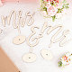 夫妻が結婚式にサイン  恋人のテーブルのための木製の立ち看板  写真の小道具  古いレース  76~165x50~210x3mm  6個/セット DJEW-WH0001-12-7