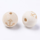 Unfinished Natural Wood European Beads WOOD-S057-001B-2