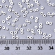 ガラスシードビーズ  機械刺繍に適合  不透明色の光沢  ラウンド  ホワイト  2.5x1.5mm  穴：1mm  約2222個/50g X-SEED-S042-08A-01-4