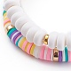 Polymer Clay Heishi Beaded Stretch Bracelets BJEW-JB05947-4