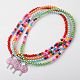 Acrylic Imitation Pearl Stretchy Necklaces for Christmas NJEW-JN00550-1