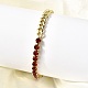 Латунные браслеты с квадратными звеньями из микрофибры с кубическим цирконием BJEW-L460-005G-05-1