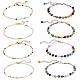 Bracelets de cheville en perles de verre faites à la main AJEW-SZ0001-81-1