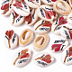 Printed Natural Cowrie Shell Beads SSHEL-R047-01-G01-1