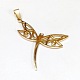 Trendy Necklace Findings Dragonfly 304 Stainless Steel Pendants STAS-L012-A36G-1