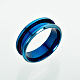 201 Stainless Steel Grooved Finger Ring Settings MAK-WH0007-16L-E-3