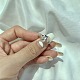 ロジウムメッキ 925 スターリングシルバーの指輪  誕生石リング  女性用 5a キュービックジルコニア長方形  プラチナメッキ  透明  1.7mm  usサイズ7（17.3mm） RJEW-A019-28B-01P-2