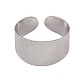 304 текстурированное открытое кольцо-манжета из нержавеющей стали для женщин RJEW-G285-67P-2