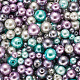 Cheriswelry 12 Stränge 12 Stile Backen bemalte perlisierte Glasperlen runde Perlenstränge HY-CW0001-03A-3