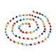 Handgemachte böse augen Bunte Malerei runde perlen gliederketten AJEW-JB01009-1