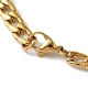 201 Stainless Steel Curb Chain Necklace & Rectangle Link Bracelet SJEW-F220-02A-4